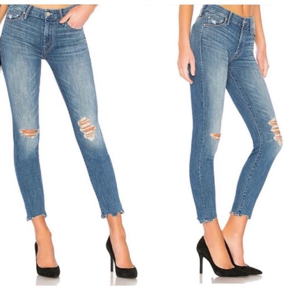 MOTHER The Looker Ankle Chew Jeans 25 Mums the Word Distressed